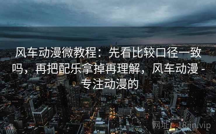 风车动漫微教程：先看比较口径一致吗，再把配乐拿掉再理解，风车动漫 - 专注动漫的