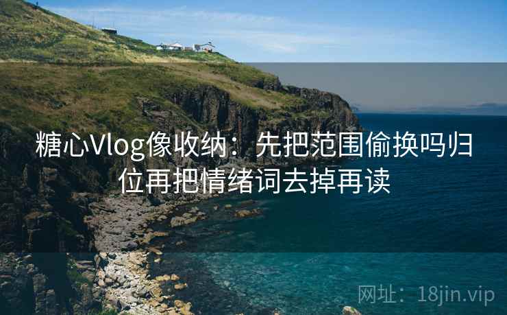 糖心Vlog像收纳：先把范围偷换吗归位再把情绪词去掉再读