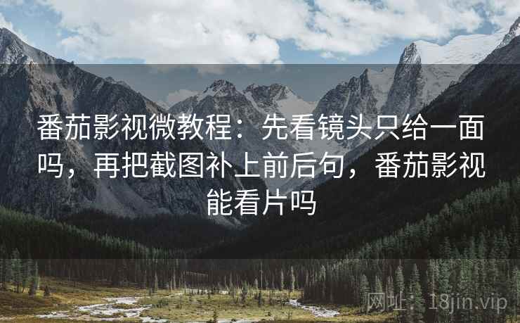 番茄影视微教程：先看镜头只给一面吗，再把截图补上前后句，番茄影视能看片吗