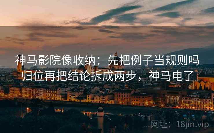 神马影院像收纳：先把例子当规则吗归位再把结论拆成两步，神马电了
